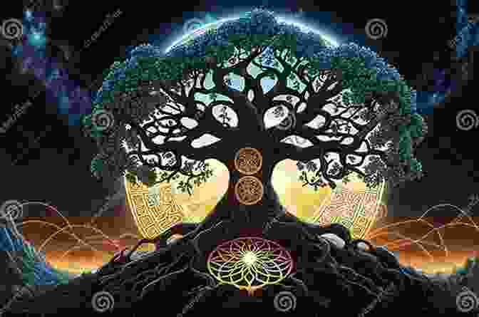 A Majestic Illustration Of The Sacred Tree Of Yggdrasil, Connecting The Realms Of The Cosmos The Norse Shaman: Ancient Spiritual Practices Of The Northern Tradition