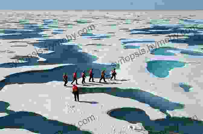 Jagged Ice Floes Stretch Out Across The Vast Arctic Landscape. North Pole Tenderfoot: A Rookie Goes On A North Pole Expedition Following In Admiral Peary S Footsteps