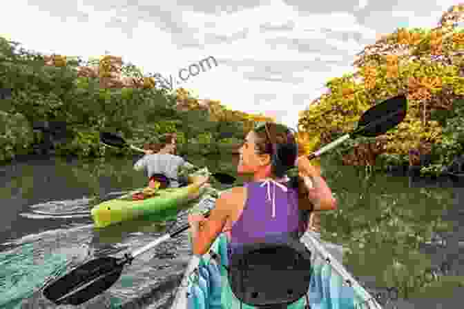 Kayaker Paddling Through A Serene Caribbean Lagoon On Island Time: Kayaking The Caribbean